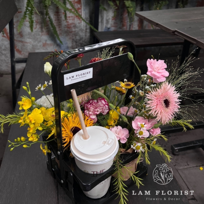 Giỏ hoa coffee-flower màu đen