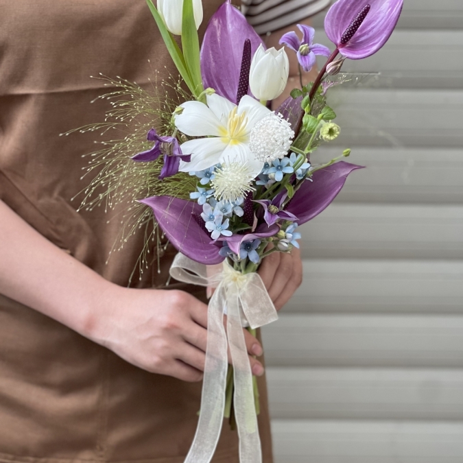 Purple Elegance – Bó hoa cưới tím thanh lịch 