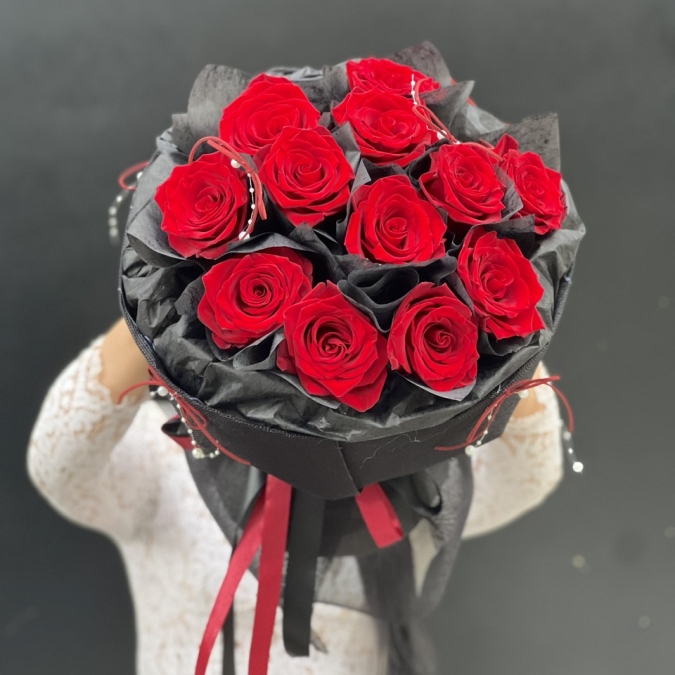 Bó Hoa Nhập Khẩu Tone Đỏ Rực Rỡ 