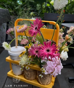 Giỏ xách coffee & flower_giỏ vàng (ly)