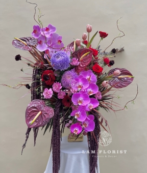 Bình hoa Tím-Đỏ Vintage