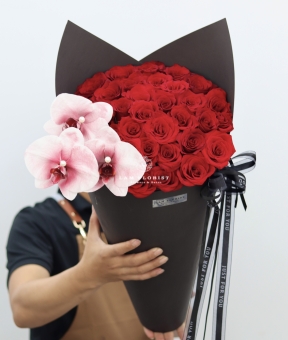 Bó Hoa Chúc Mừng Kem Đỏ