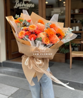 Bó Hoa Sinh Nhật Tone Cam Rực Rỡ