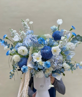 Bình hoa tone xanh dương big size