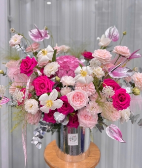 Hộp hoa tone Hồng mix