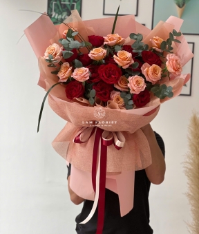 Hoa bó Shimmer mix Ohara đỏ