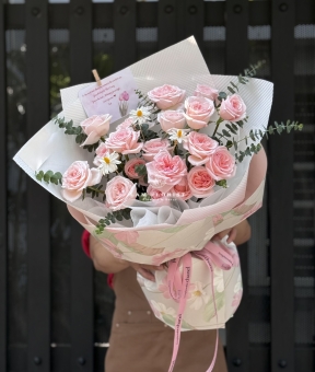 Bó hoa Ohara Hồng xinh xắn, thơm dịu