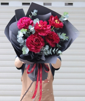Bó Hoa Peony Sắc Đỏ 