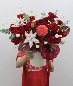 Hộp Hoa Đỏ Mix Hồng 