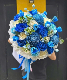 Bó Hoa Chúc Mừng Tone Xanh 