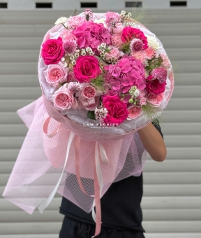 Bó Hoa Chúc Mừng Tone Hồng Mix