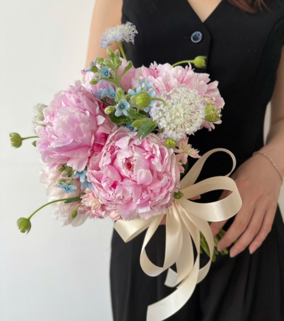 Hoa cưới Peony hồng xinh