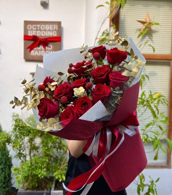 Bó 10 bông Ecuador nhập khẩu