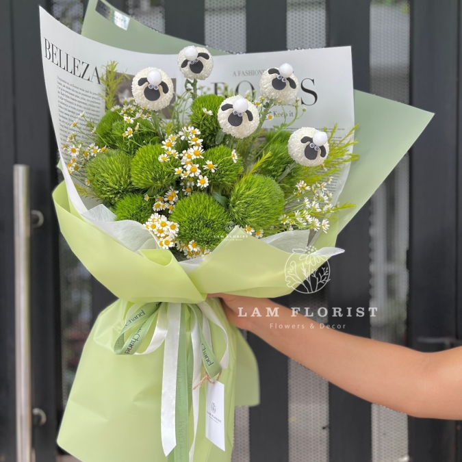 Bó Hoa Đếm Cừu Size Lớn - Độc Đáo Dễ Thương