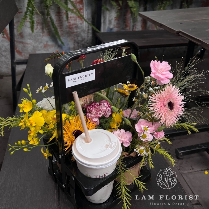 Giỏ hoa coffee-flower màu đen