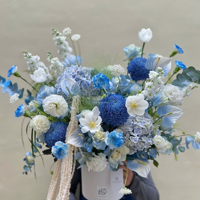 Bình hoa tone xanh dương big size