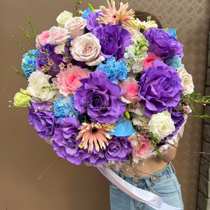 💜 Bó Hoa Tone Tím Hồng – Ngọt Ngào, Lãng Mạn & Đầy Cá Tính