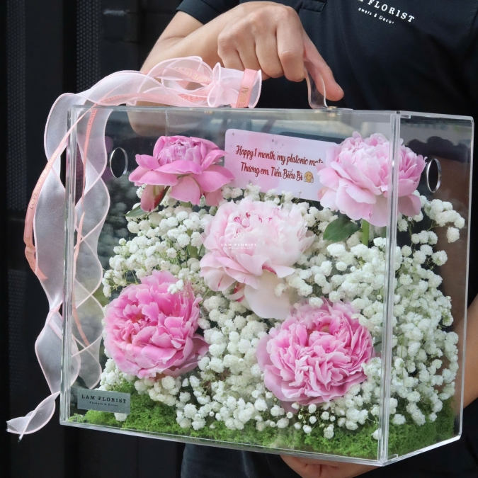 Vali Hoa Quai Xách Tone Hồng – Món Quà Tinh Tế & Ngọt Ngào 