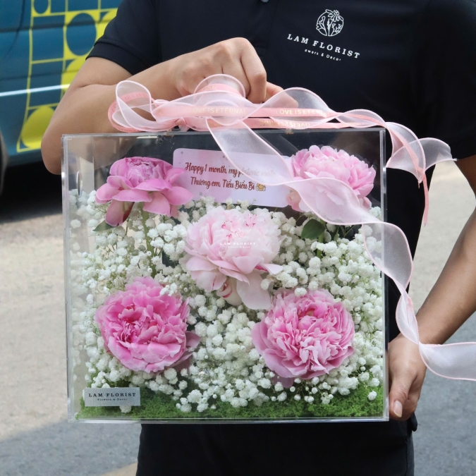 Vali Hoa Quai Xách Tone Hồng – Món Quà Tinh Tế & Ngọt Ngào 