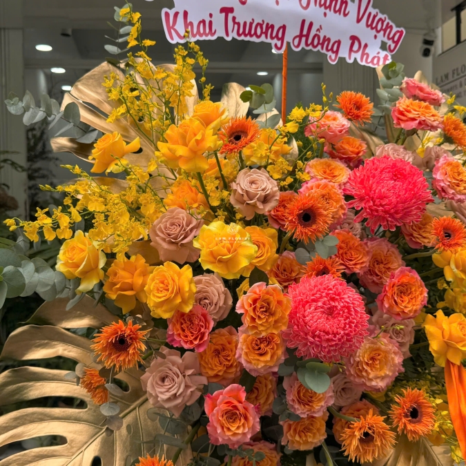 Kệ Chúc Mừng Sắc Vàng Đỏ 