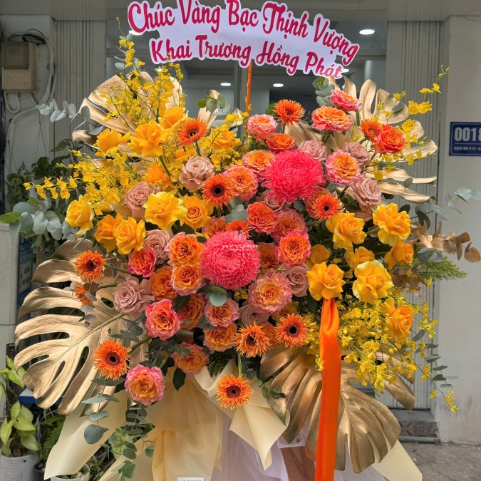 Kệ Chúc Mừng Sắc Vàng Đỏ 