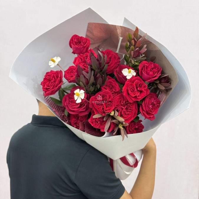 Bó Hoa Đỏ Xinh Iu