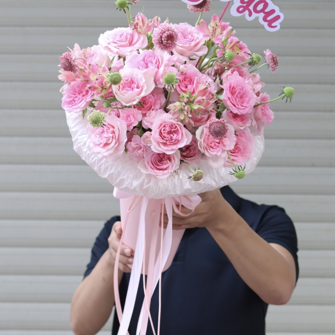 Bó Hoa Que Kem Tone Hồng  Xinh Đẹp