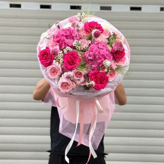 Bó Hoa Chúc Mừng Tone Hồng Mix